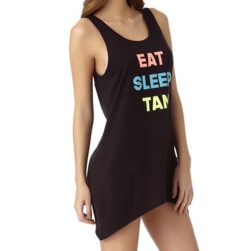 OP | “Eat Sleep Tan" Swim Cover-Up, Black
